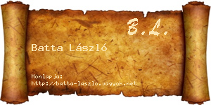 Batta László névjegykártya
